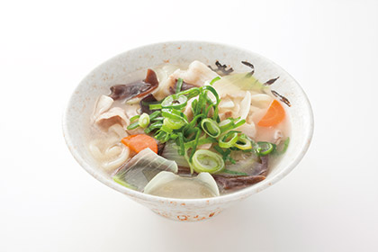bowl of seafood udon